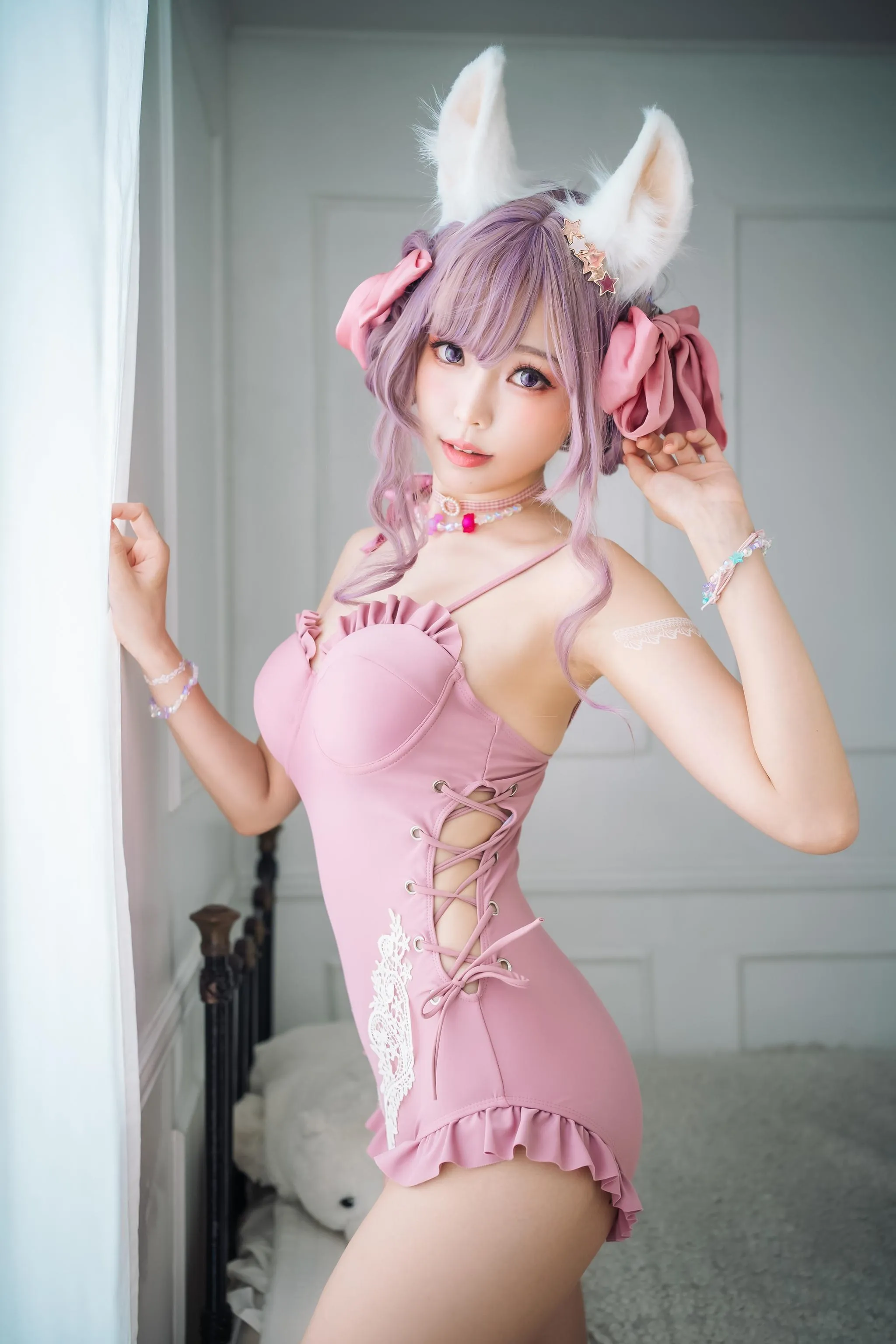 ElyEE子 – NO.82 Fluffy Summer – Original Swimsuit-粉色 [54P]插图2